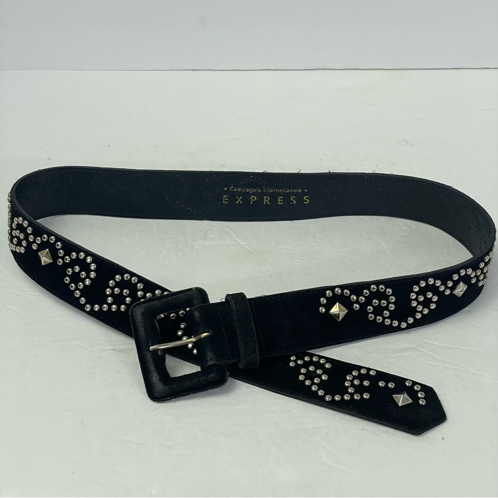Express Genuine Studded Leather Belt Sz L - Picture 7 of 11